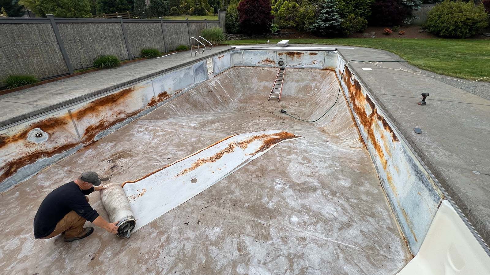 Photo of outside pool project and back yard
