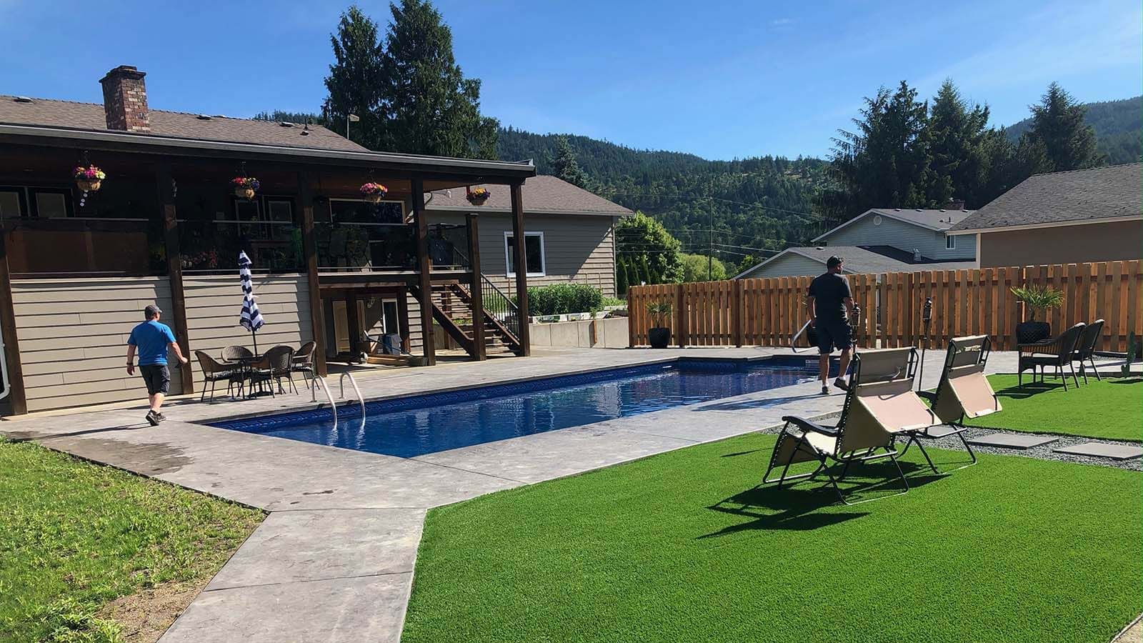 Photo of outside pool project and back yard